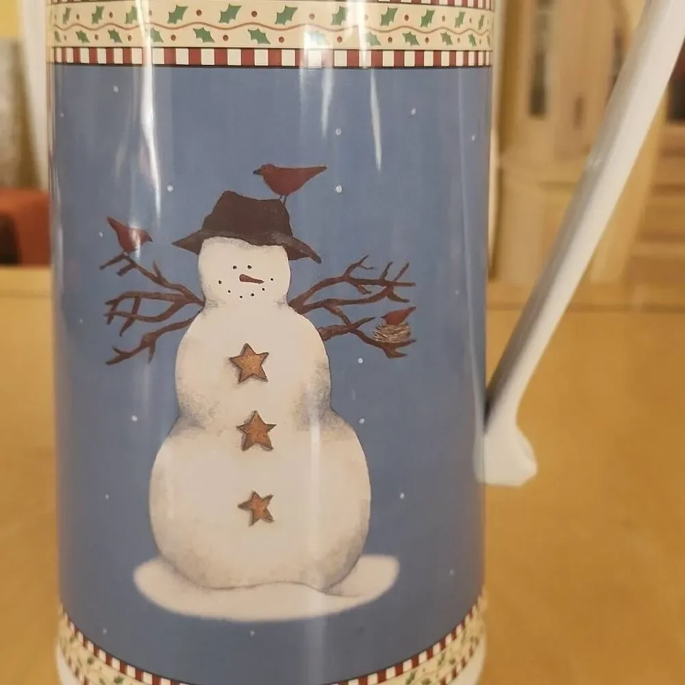 Vintage Debbie Mumm insulated snowman carafe